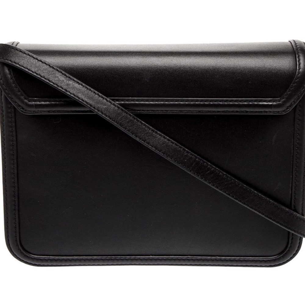 Maje Black Leather Crossbody with Gold Decorative Clasp - Picture 4 of 6